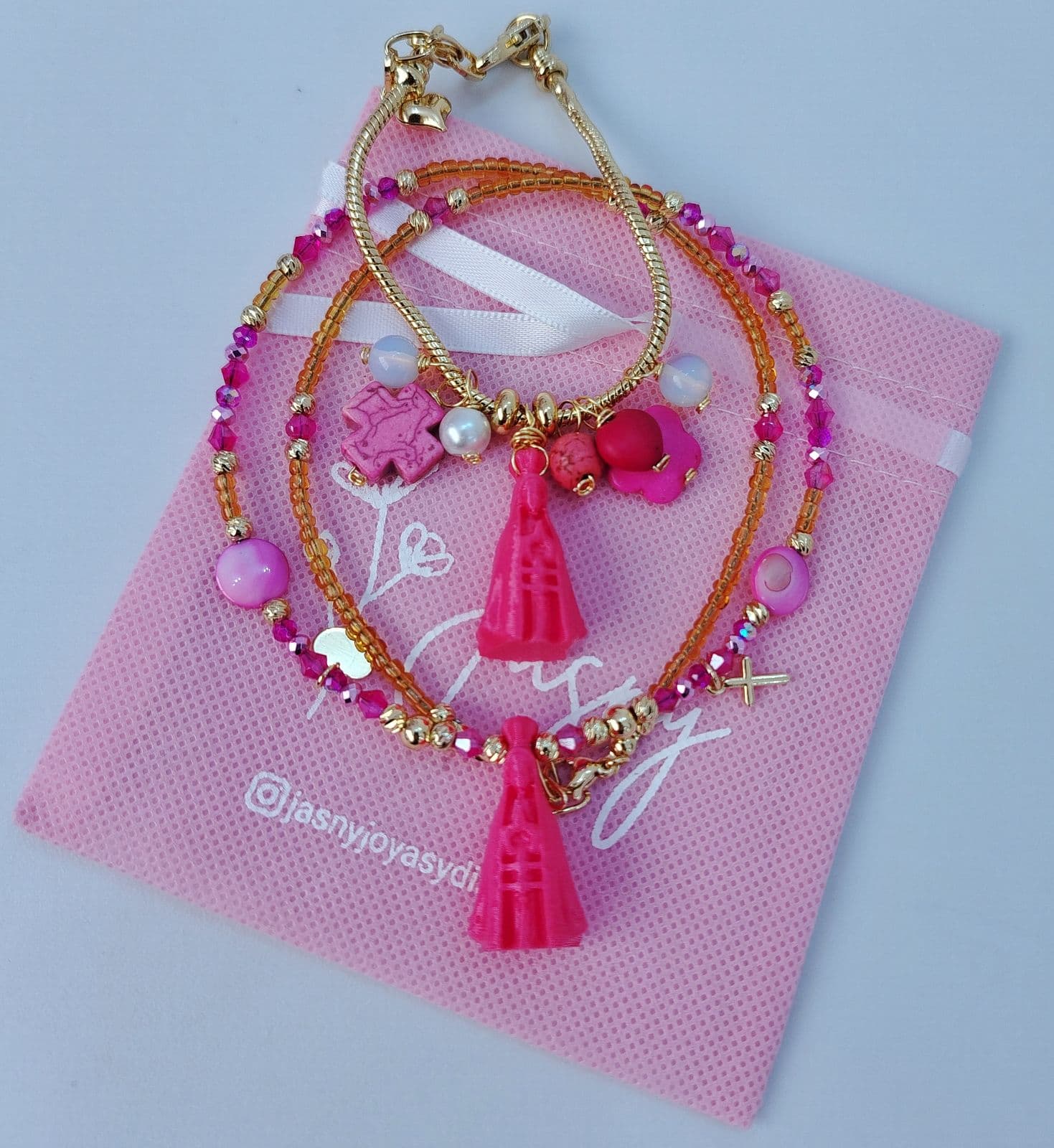 Collar + Pulsera Vallita | Fucsia